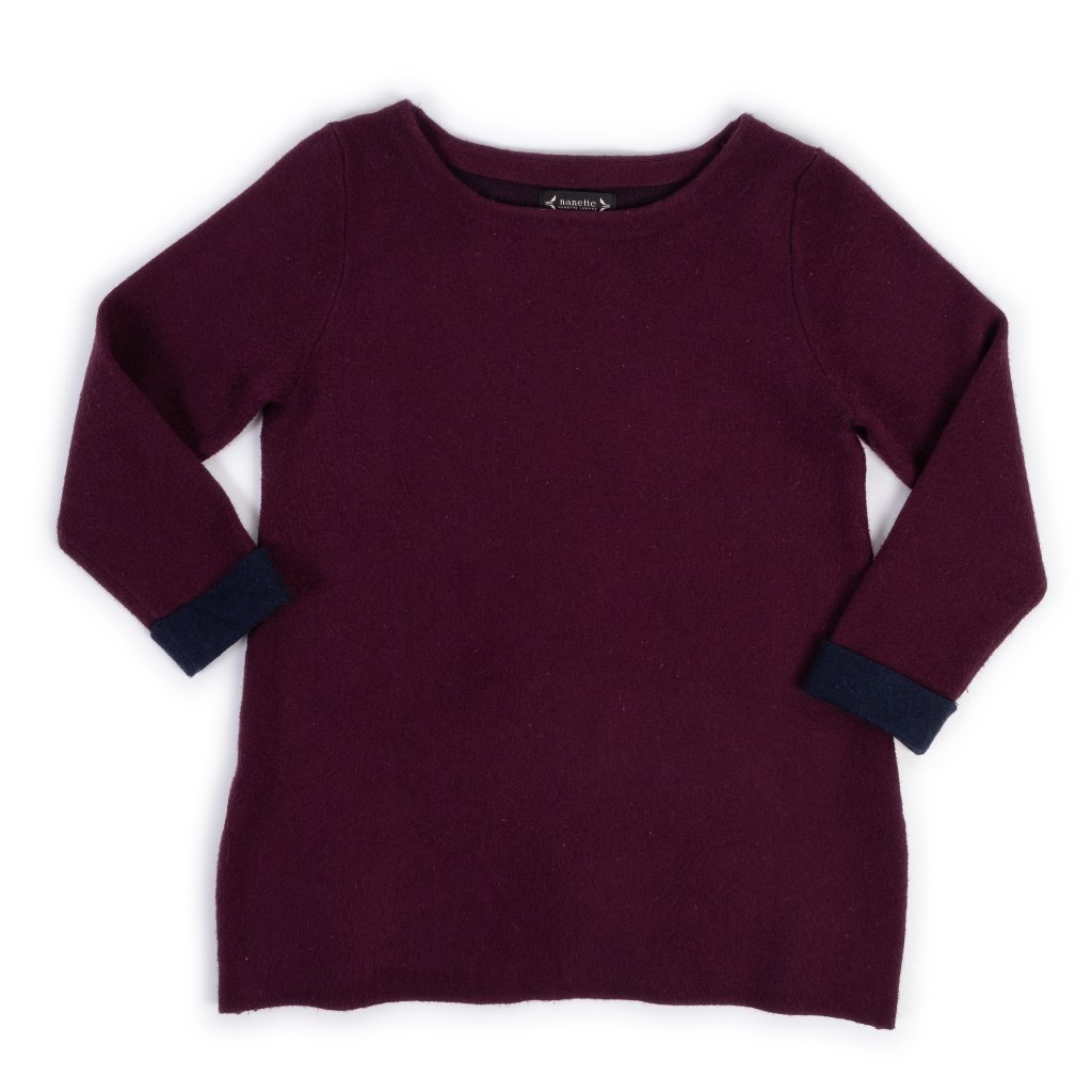 Nanette Lapore Maroon Scoop Neck Sweater Size S